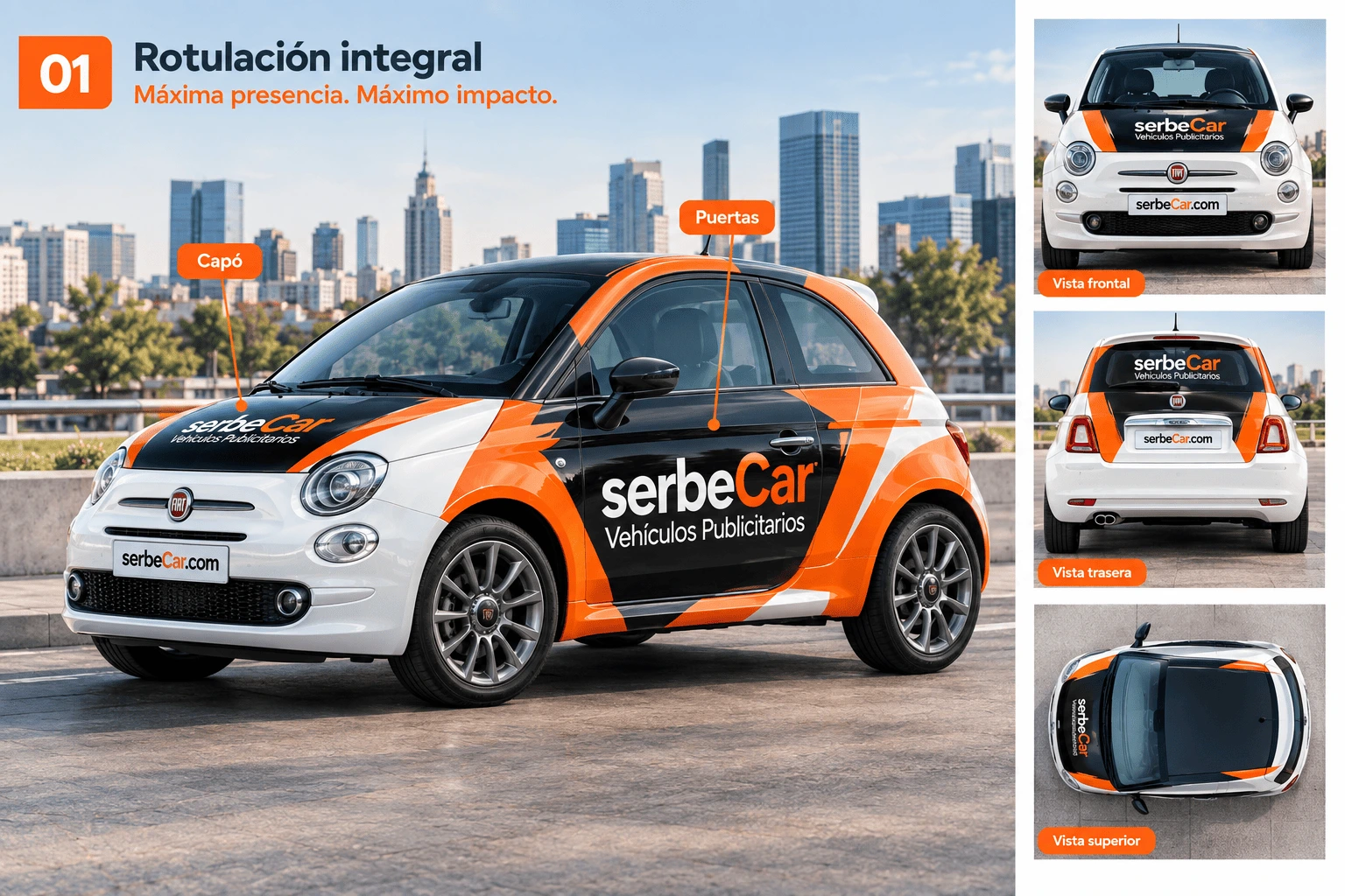 Coche Fiat 500 rotulado integral | SerbeCar