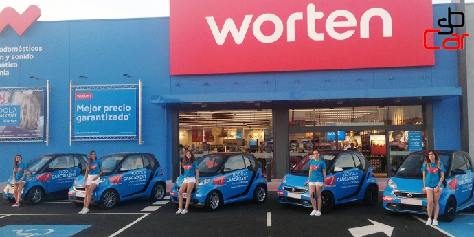 Smart Two rotulados integrales, campaña branding WORTEN | SerbeCar