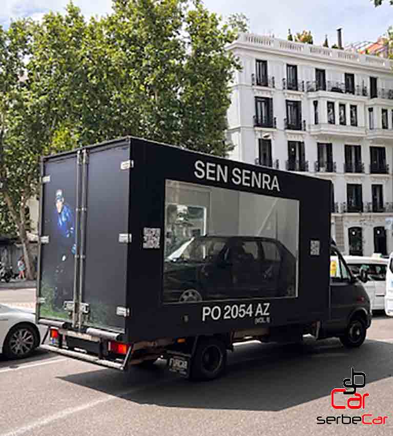 Unidad Móvil CAMIÓN ACRISTALADO promoción Sen Serra road show 2024| SerbeCar